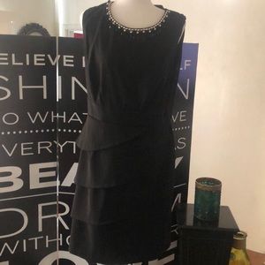 Black dress with beautiful beading &rhinestones